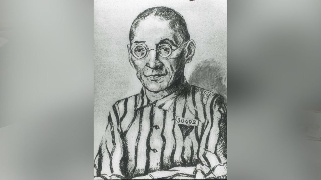 Afbeelding uit de klankbeeld-presentatie - Titus Brandsma in Dachau.