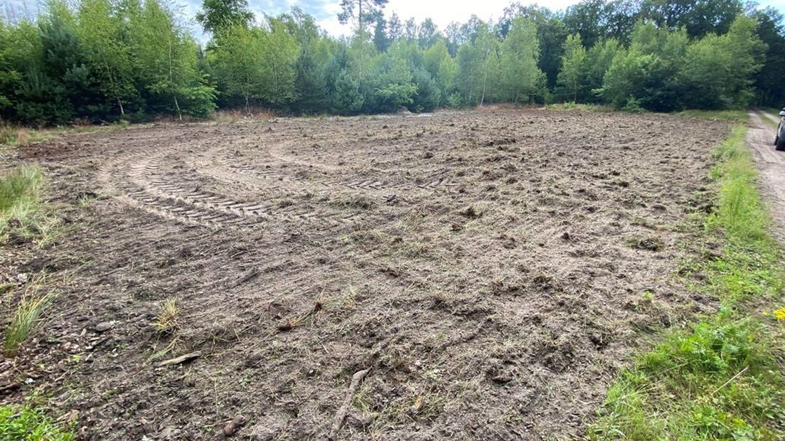 Boeren hebben begin juli met trekkers een beschermd natuurgebied bij Stroe vernield.