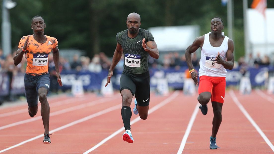 Churandy Martina in actie op het NK