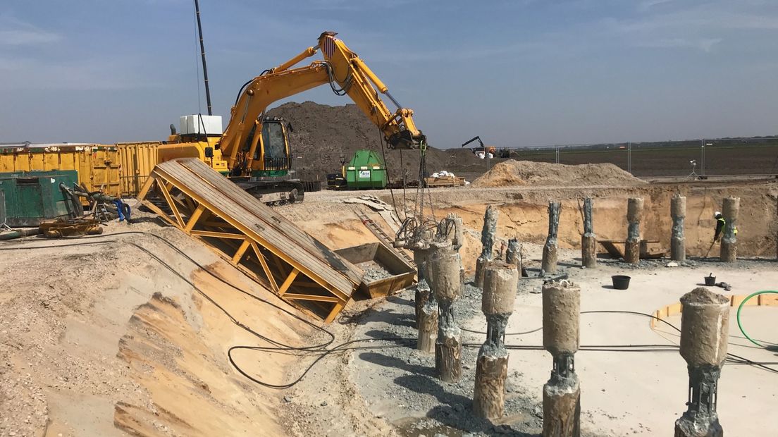 Het windpark Drentse Monden is in aanbouw