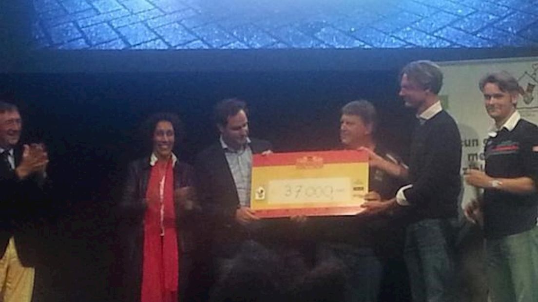 Overhandiging van de cheque