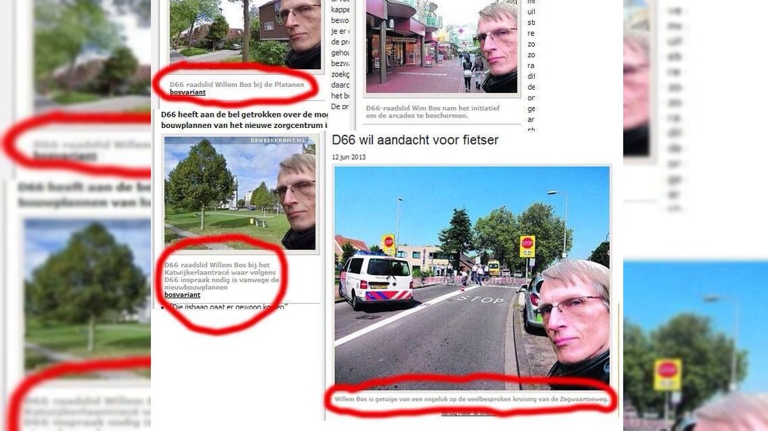 Screenshot van berichten op Dichtbij.nl, waar Willem Bos zichzelf heeft ingeshopt.