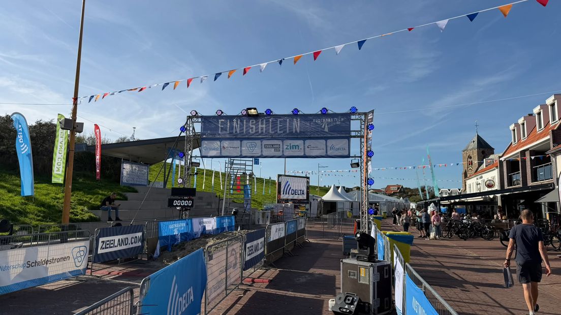 De start- en finish van vandaag in Zoutelande