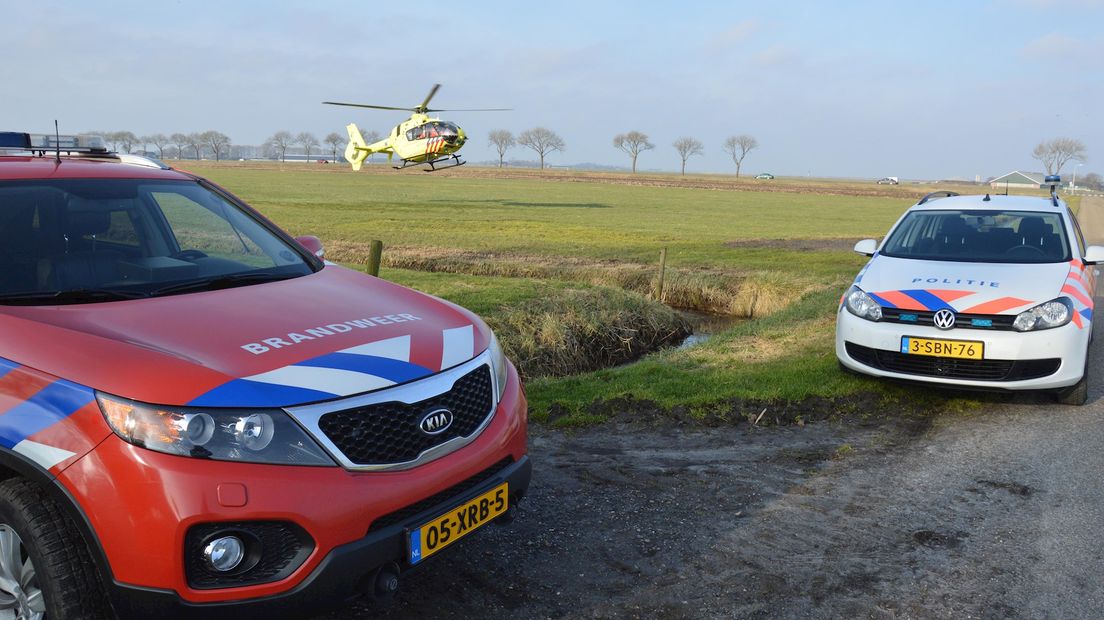 Traumahelikopter landt bij ongeluk