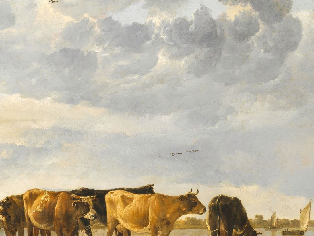 Aelbert Cuyp, Riviergezicht met koeien, ca 1650, Museum of Fine Arts, Budapest te zien in de tentoonstelling In het licht van Cuyp, Dordrechts Museum