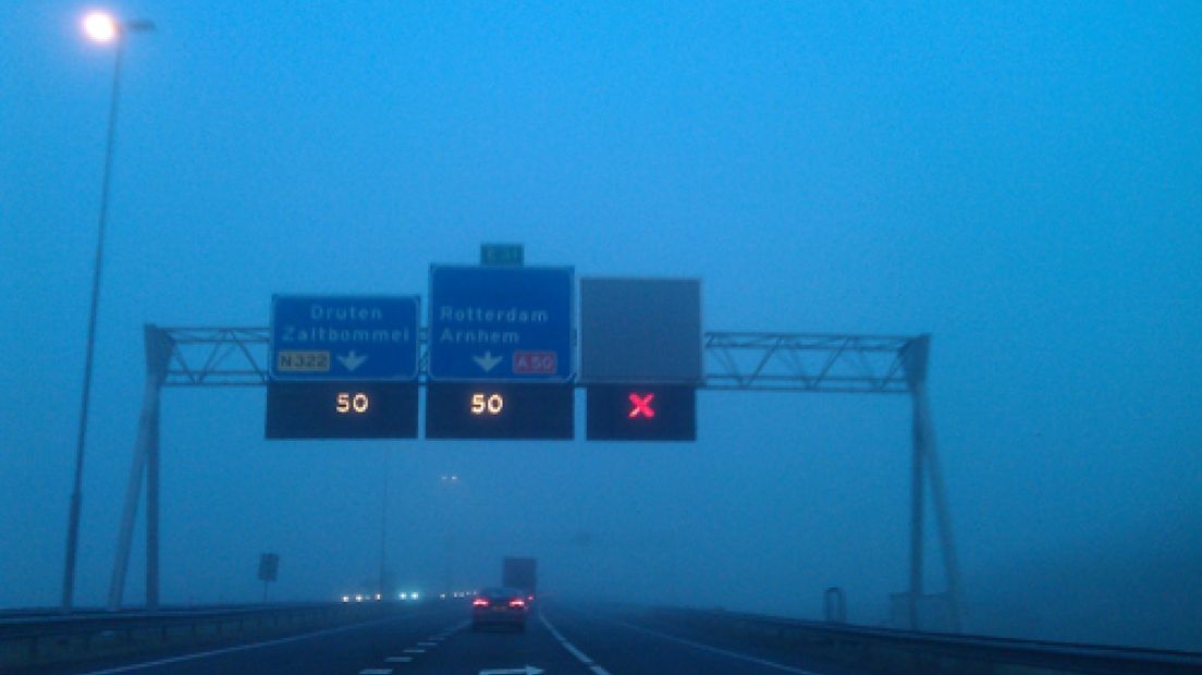 Dichte mist: grote problemen blijven uit