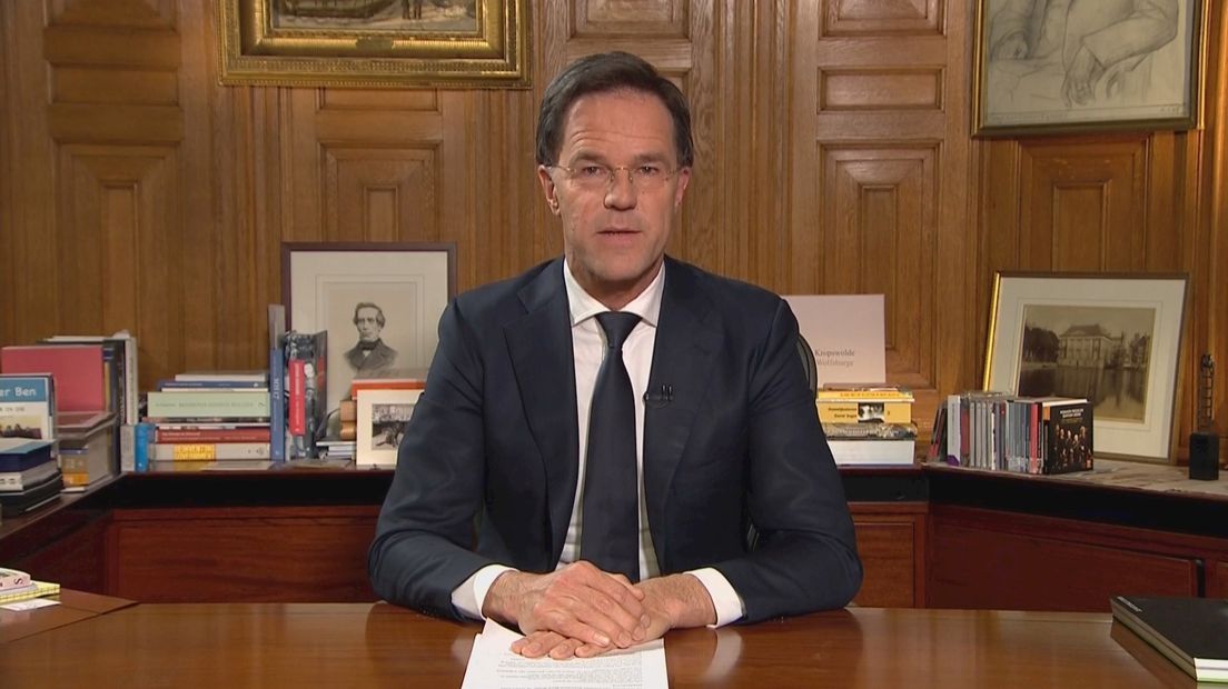 Premier Rutte spreekt het land toe over de corona-maatregelen