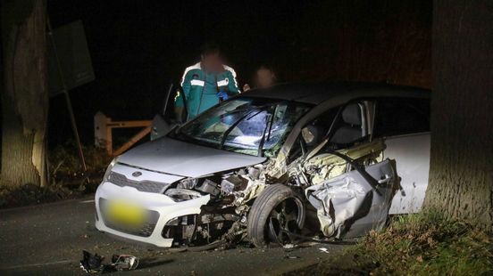 Auto tegen boom, bestuurder gewond