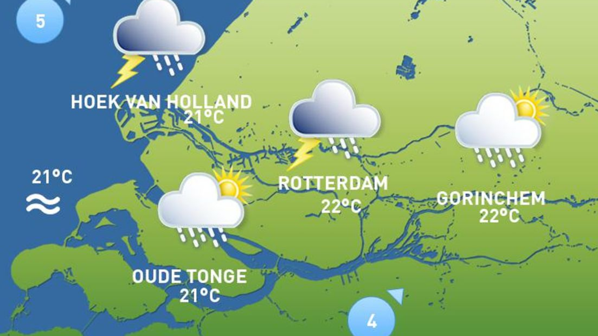 Het weerbeeld van vrijdag 28 augustus