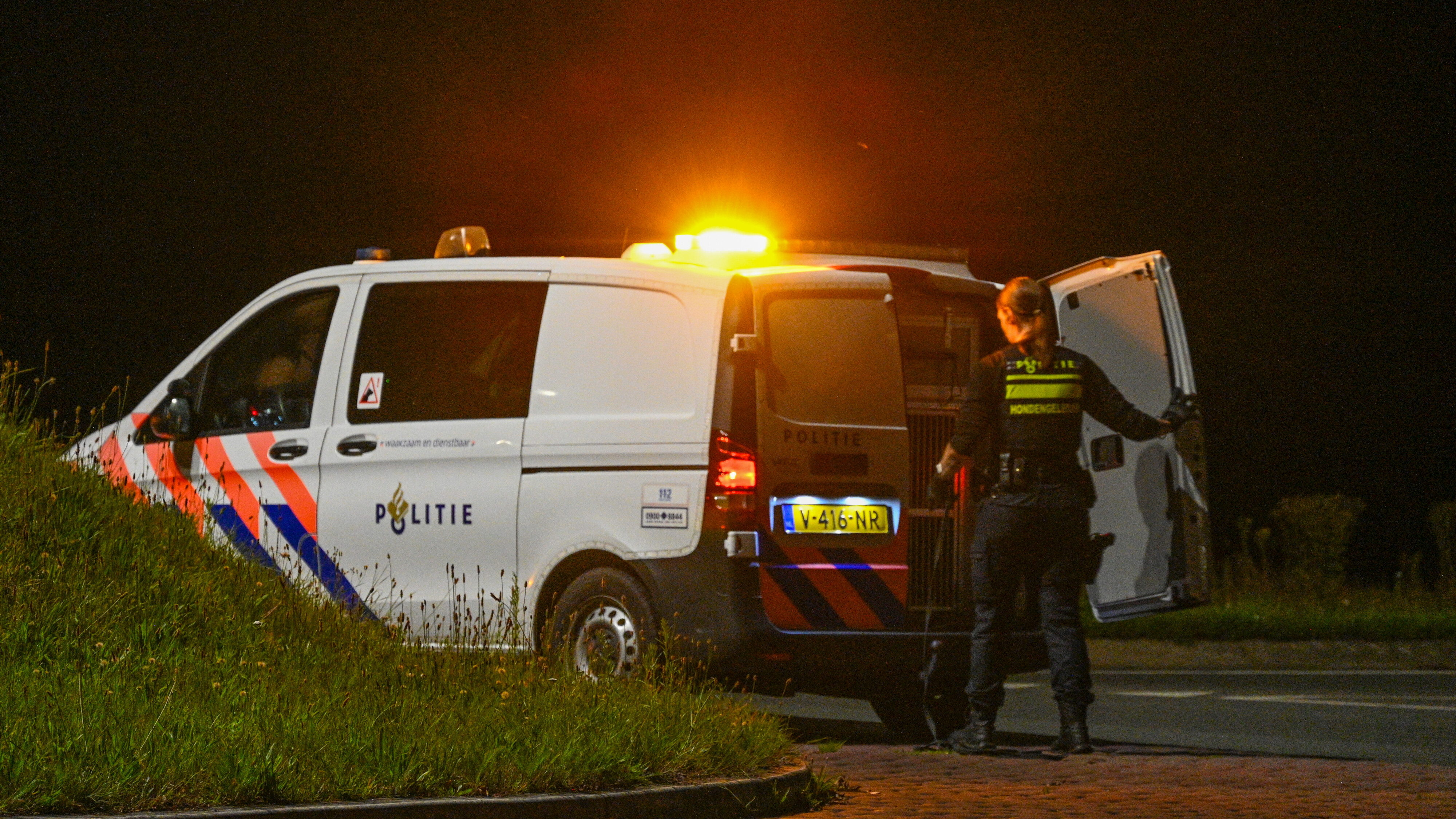 De politie in actie bij de A7