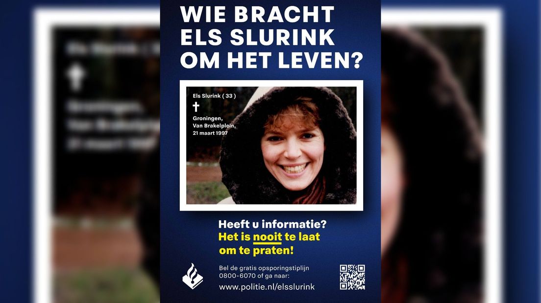 De poster die in de stad hangt