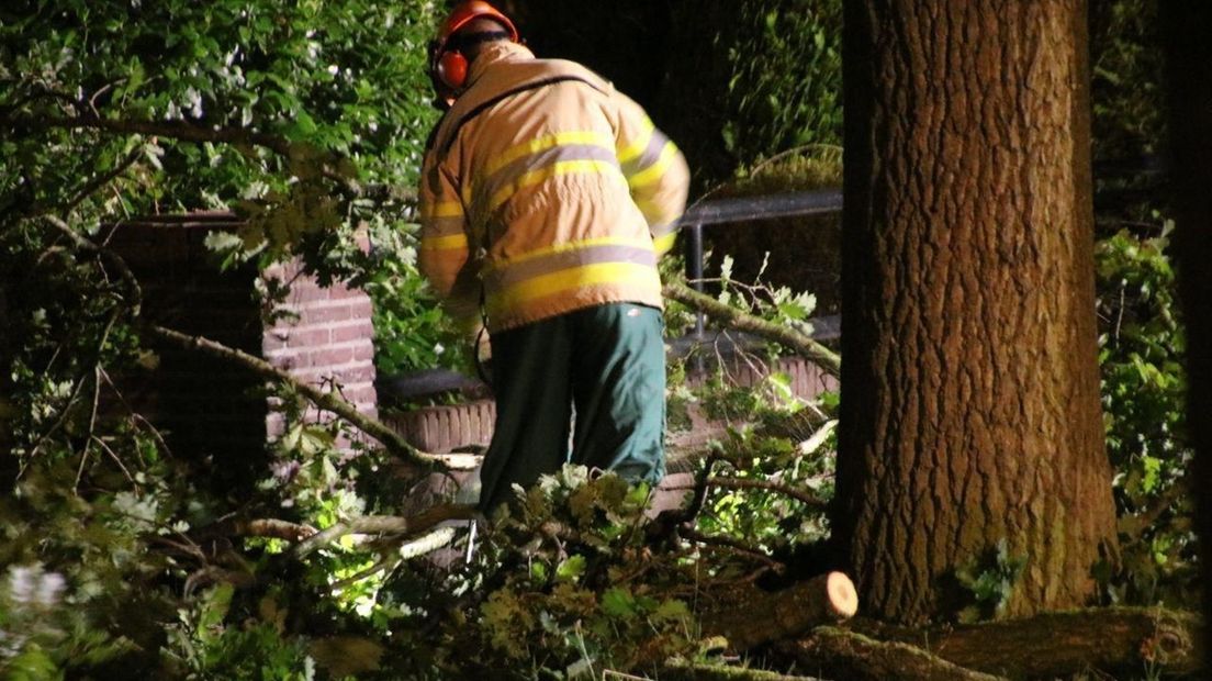 Brandweer verwijdert afgevallen boomtakken in Zwolle