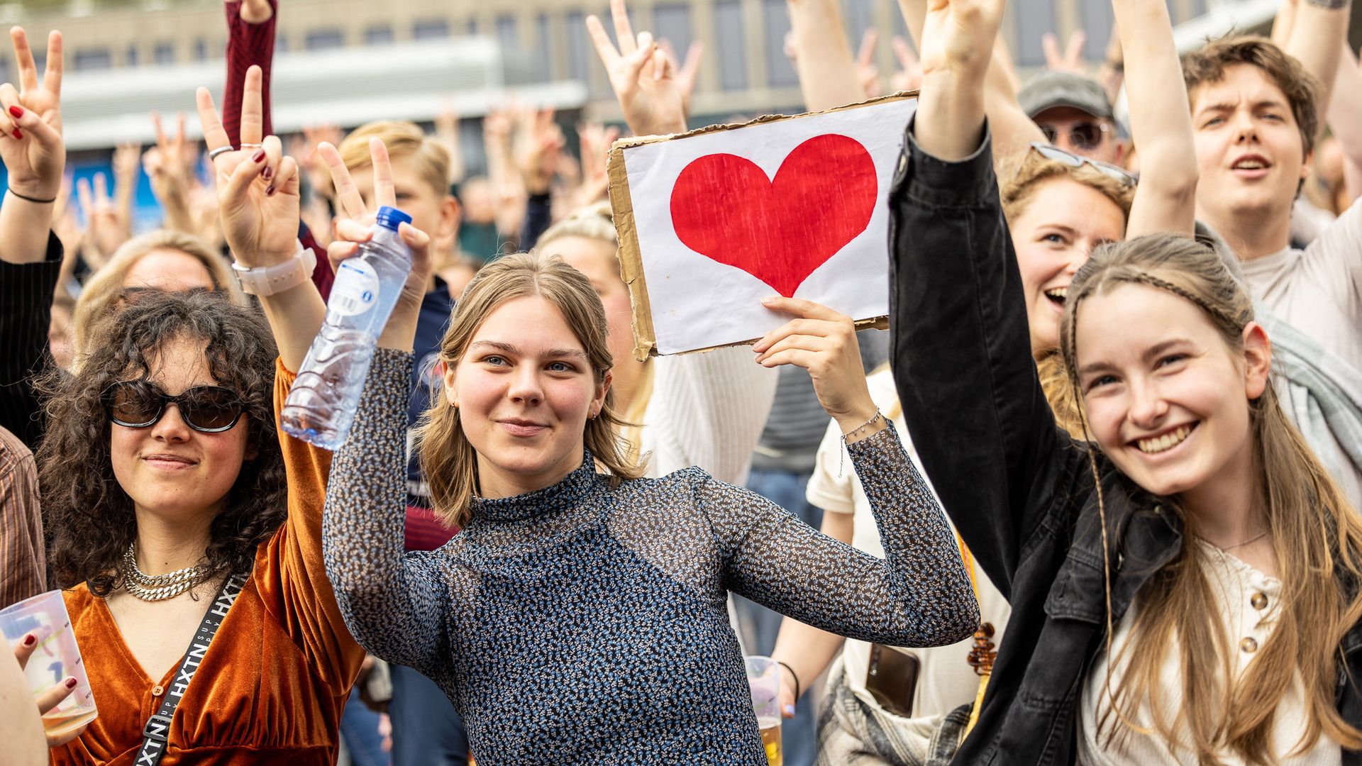 Publiek op het Bevrijdingsfestival Fryslân in Leeuwarden