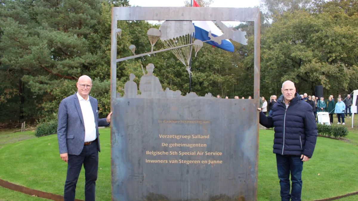 Vernieuwd oorlogsmonument ter nagedachtenis aan verzet en droppings in Stegeren