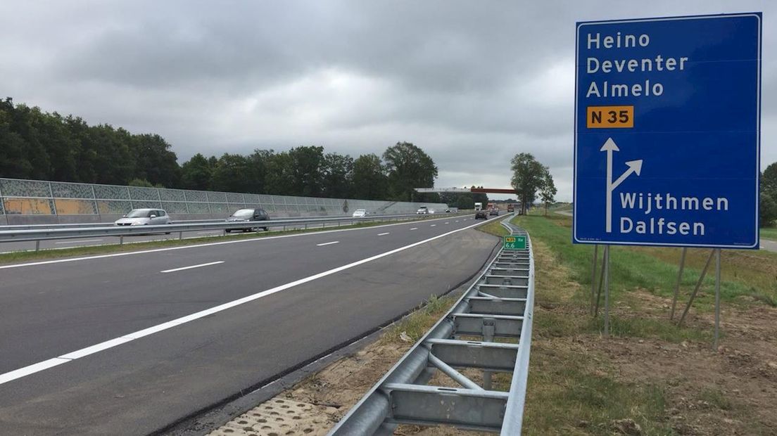 De vernieuwde N35 tussen Zwolle en Wythem