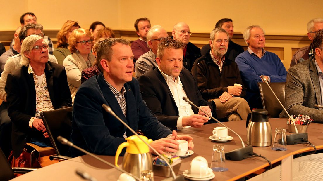 Fractievoorzitter Tino Schouten (links) en Michel van Grinsven (rechts) in 2018.