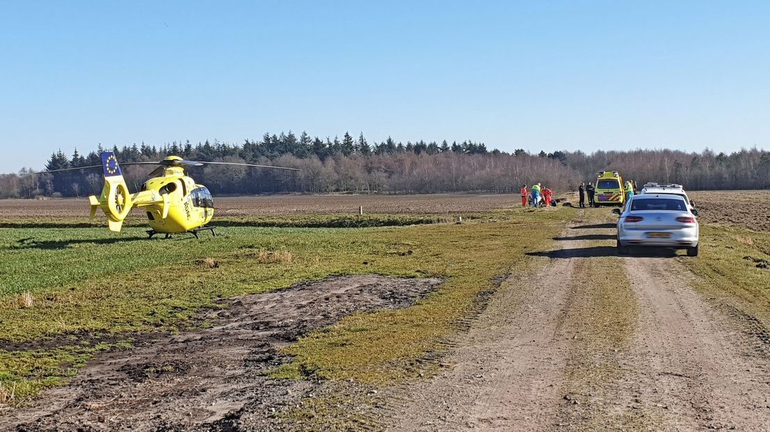 Traumahelikopter bij het ongeluk (Rechten: Persbureau Meter)