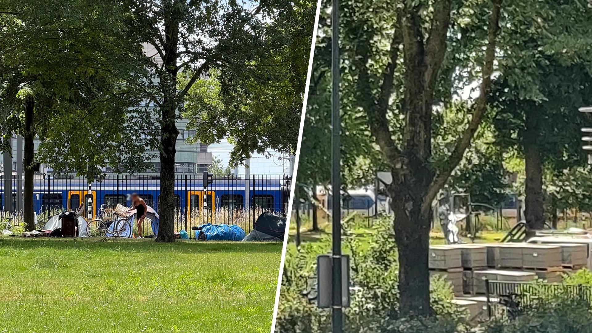 Gemeente verwijdert tentenkamp bij Utrecht Centraal na meldingen over wildpoepen en geschreeuw