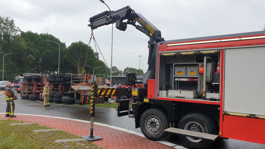 Hoe de kraan kon kantelen is nog onbekend (Rechten: Persbureau Meter)