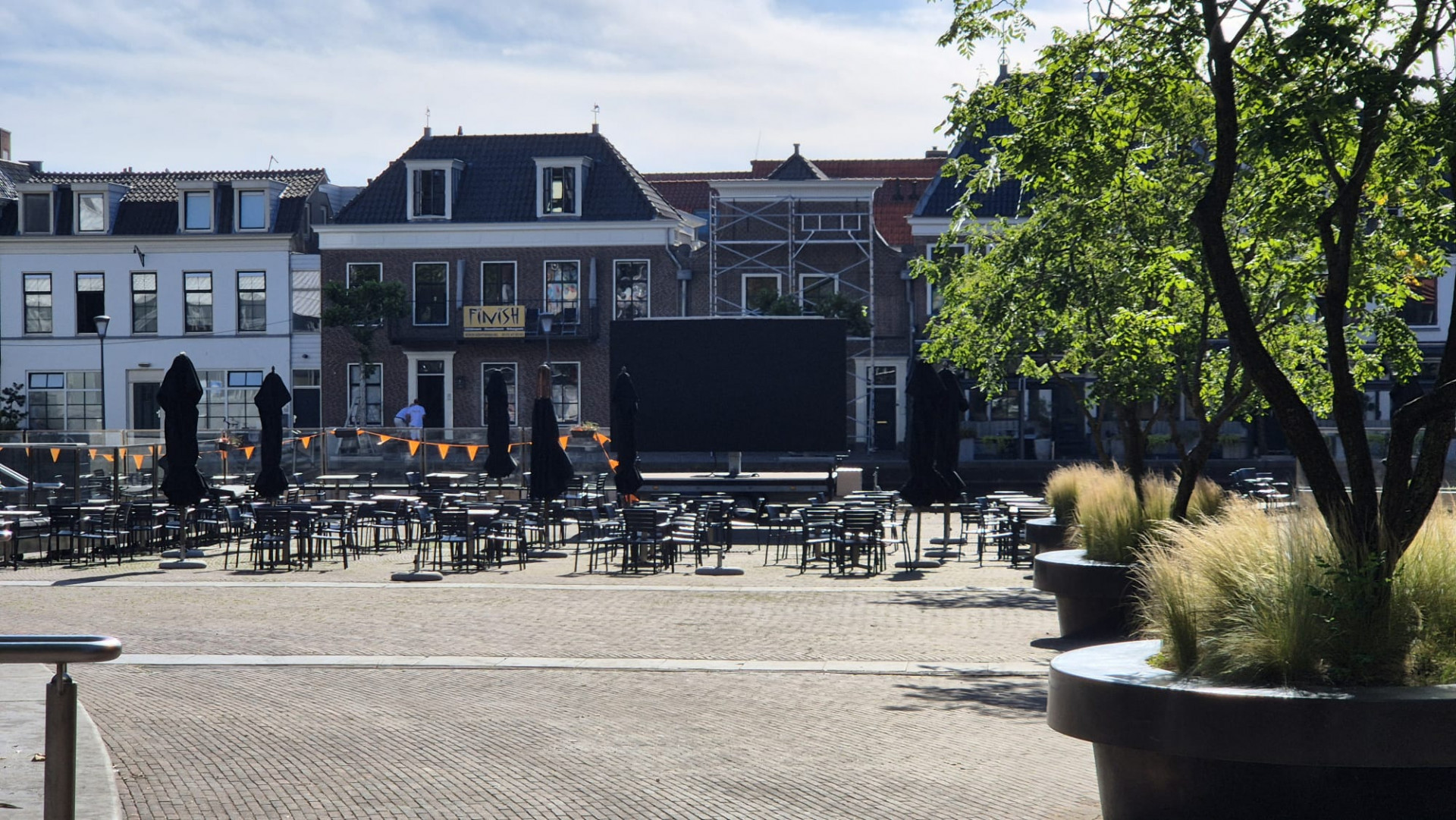 Dit scherm op het Rijnplein blijft vannacht uit