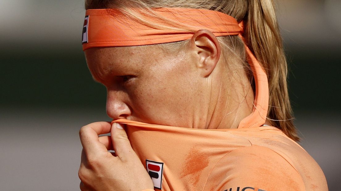 Kiki Bertens tijdens de wedstrijd tegen Martina Trevisan