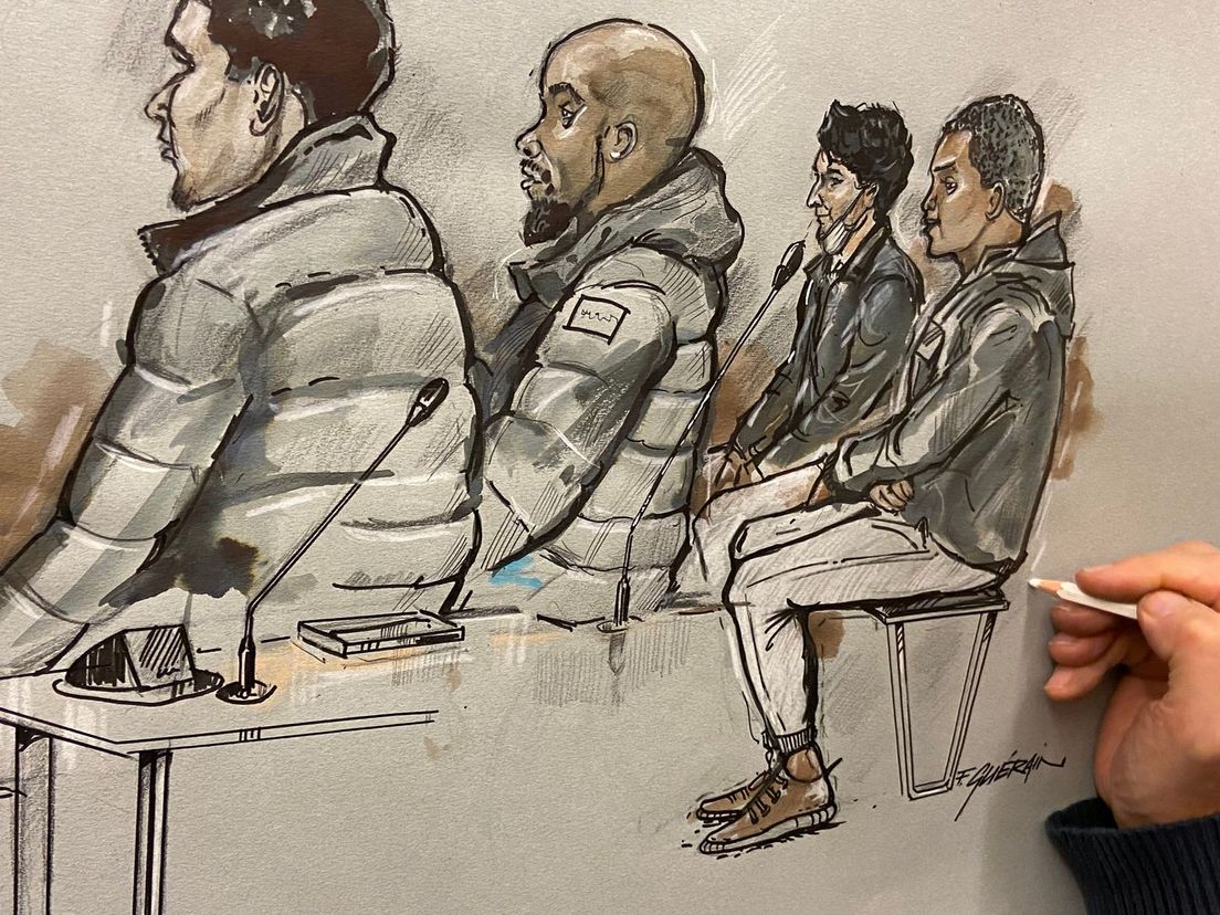 Tekening van de verdachten door Felix Guérain