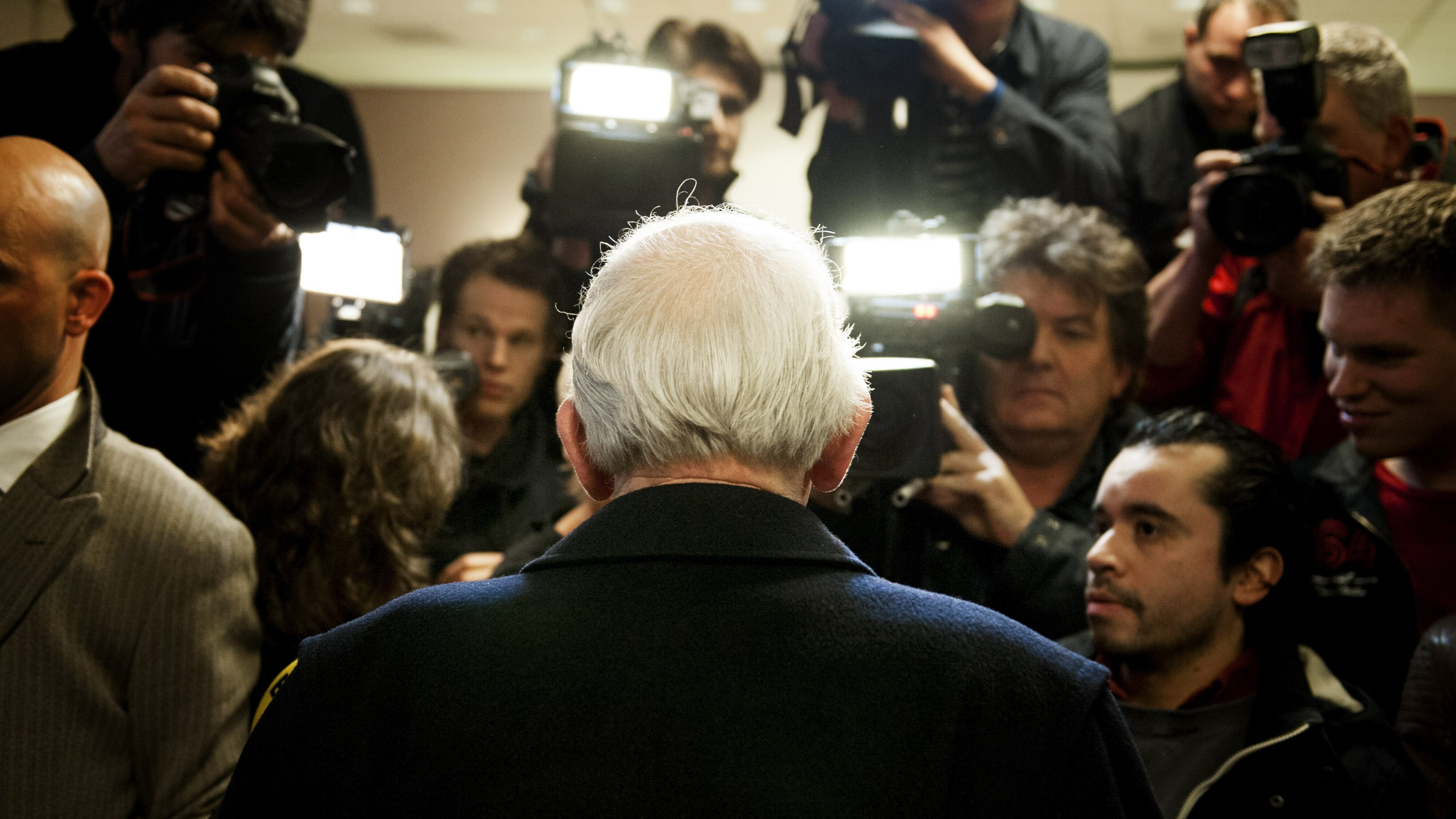 Bauke Vaatstra in gesprek met de media