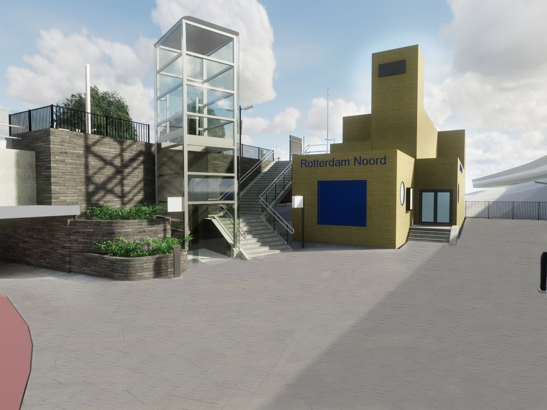 Een visual van het nieuwe station Noord.
