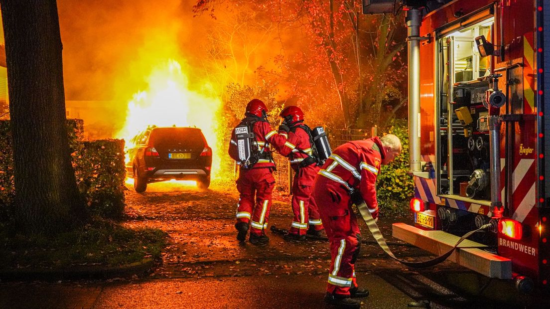 De brandende auto in Haren