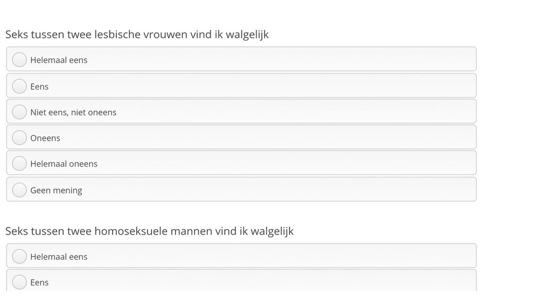 Één van de opmerkelijke vragen uit het onderzoek van de gemeente Den Haag. (Screenshot: Omroep West)