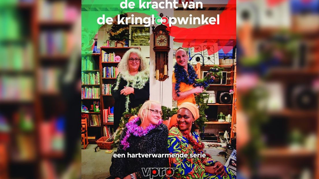 Het team van De Oude Bieb in Lewenborg op de VPRO-poster