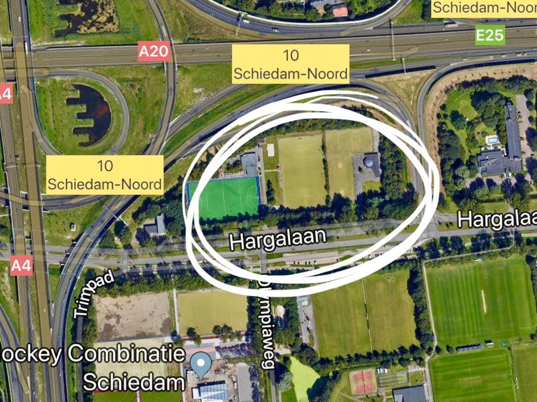 De geplande locatie voor een Decathlon vestiging in Schiedam.