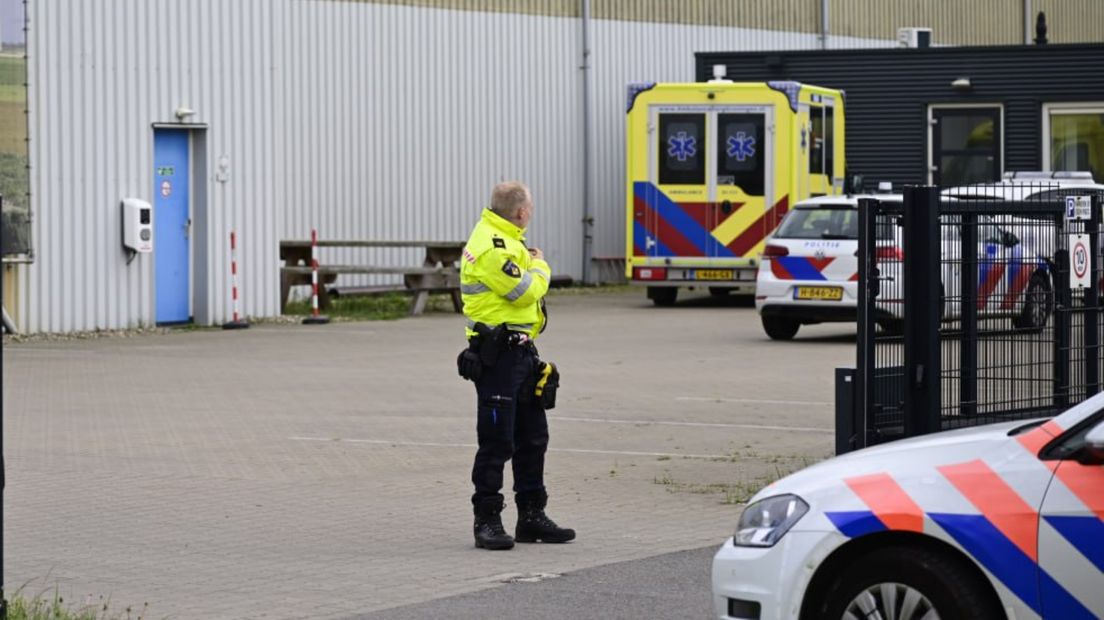 Politie op de plek van de overval