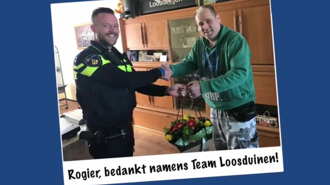 Politie Loosduinen bedankt Rogier