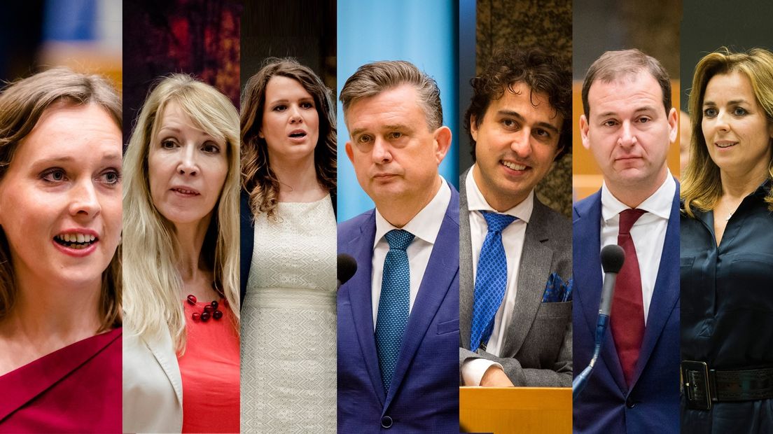 Kamerleden Van der Graaf, Van Tongeren, Kuik, Roemer, Klaver, Asscher en Thieme (v.l.n.r)