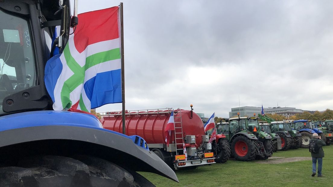 Protesterende boeren op het Malieveld in Den Haag, tijdens een eerder protest