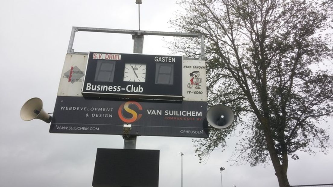 Het scorebord in Driel.