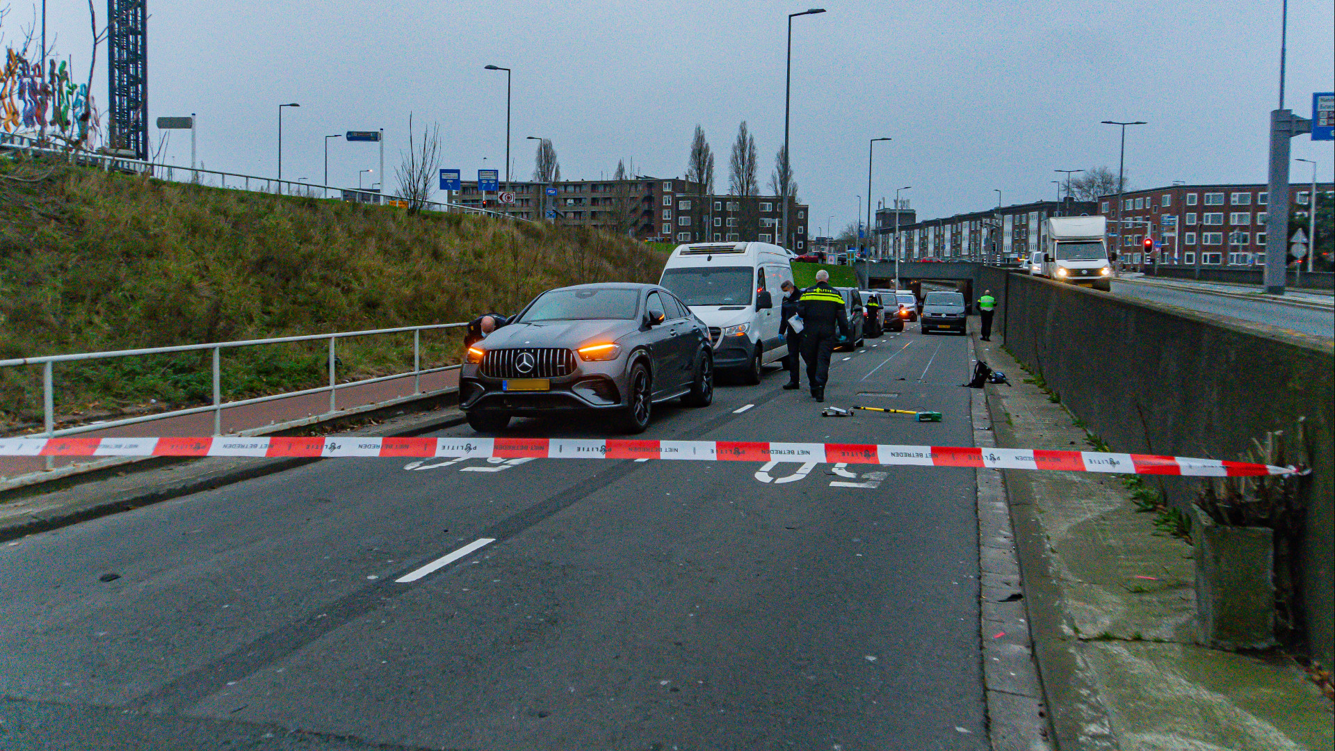 De bestuurder was onderweg toen het explosief afging