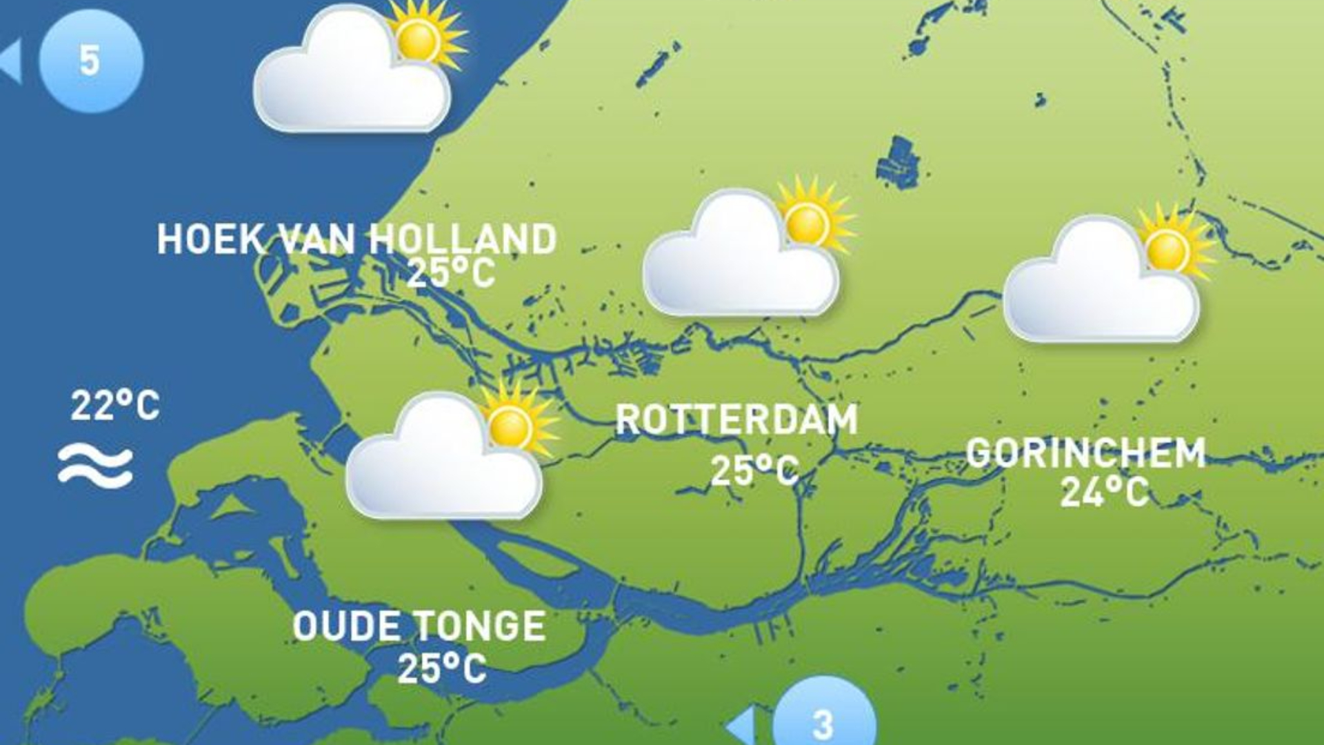 Het weerbeeld van dinsdag 25 augustus
