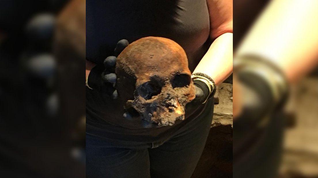 Een van de twee schedels die maandag gevonden werd