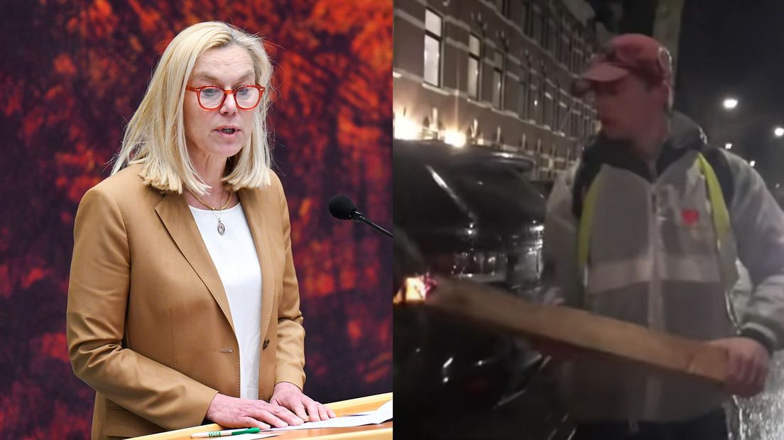 D66-leider Sigrid Kaag en de man die met een fakkel in haar straat liep