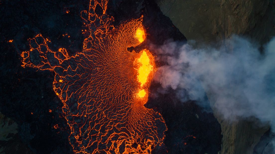 Uitbarsting Meridalur vulkaan 