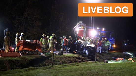 ernstig ongeluk in buitengebied • bedrijfsbusje brandt uit. ernstig ongeluk in buitengebied • bedrijfsbusje brandt uit.
