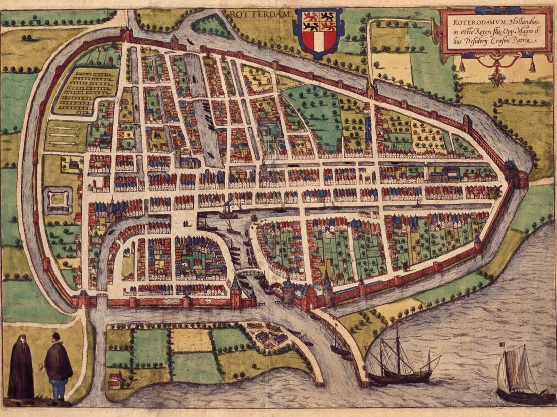 kaart Rotterdam 1588  Afbeelding: Nationaal Archief