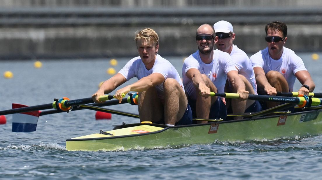 Nelson Ritsema, Sander De Graaf, Boudewijn Roell en Jan Van Der Bij vlak voor hun race