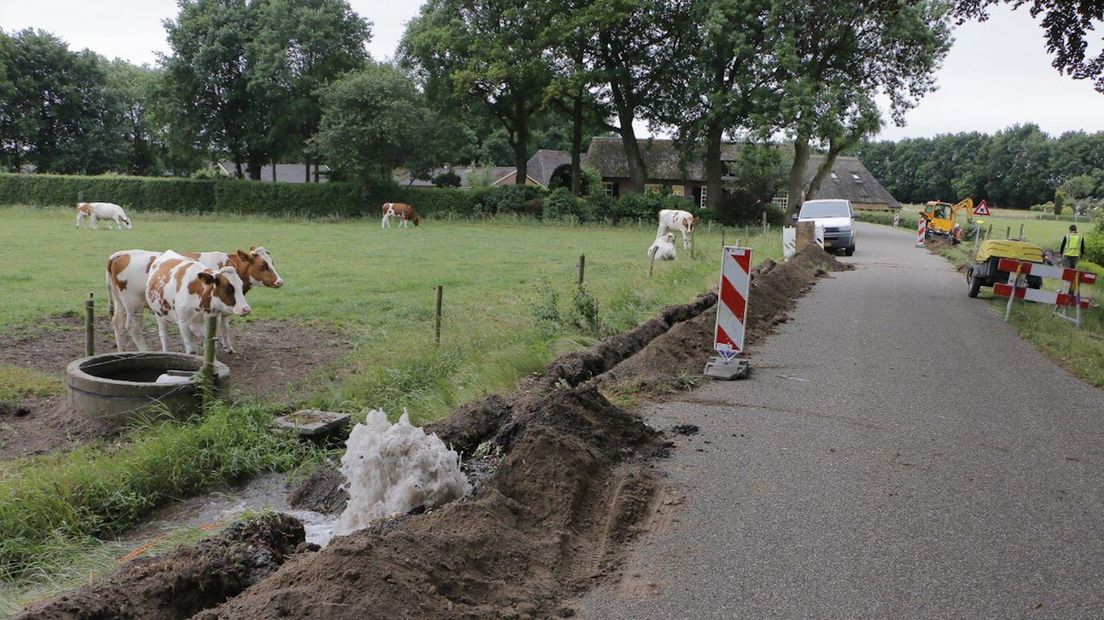 Waterleiding geraakt in Markelo