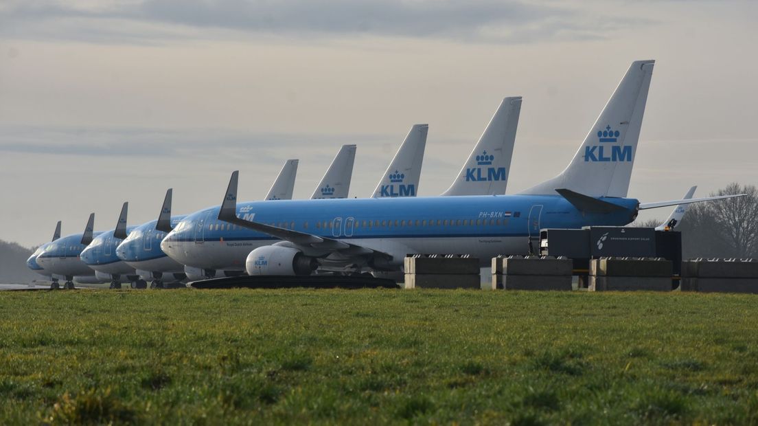 Vliegtuigen van KLM op Groningen Airport Eelde (Rechten: Normen Vink)