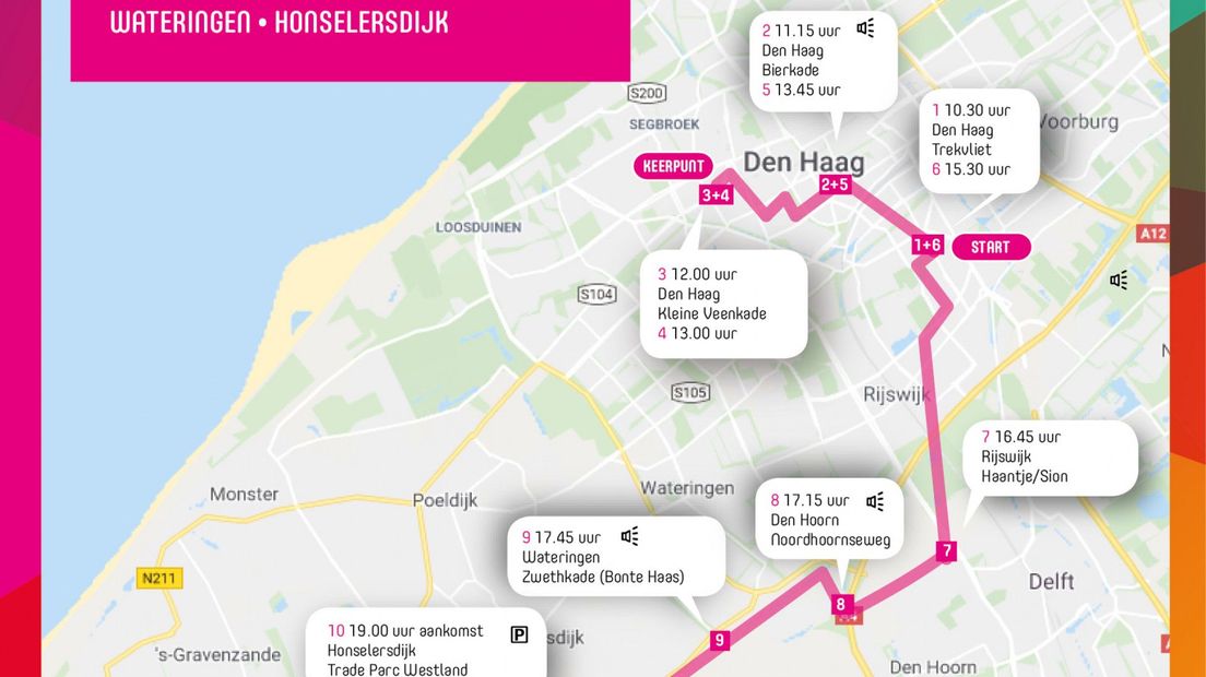 Route Haagse dag 26 juni | Afbeelding: Varend Corso