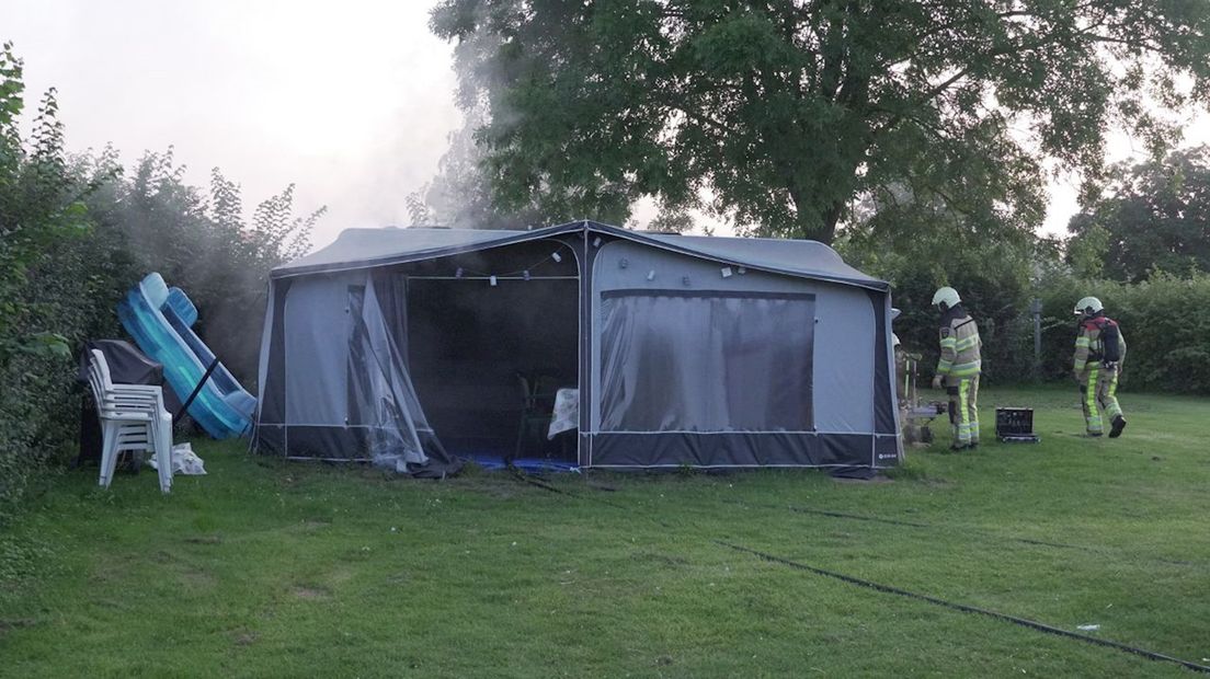 Caravan en tent niet meer bewoonbaar