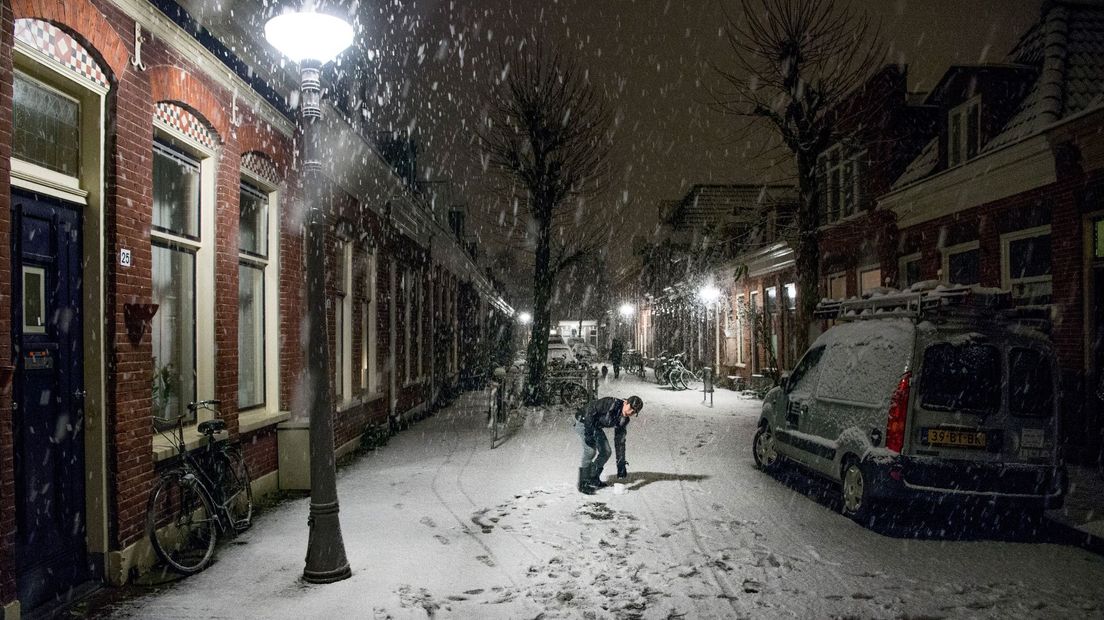 Sneeuwbuien in de stad Groningen (archieffoto)